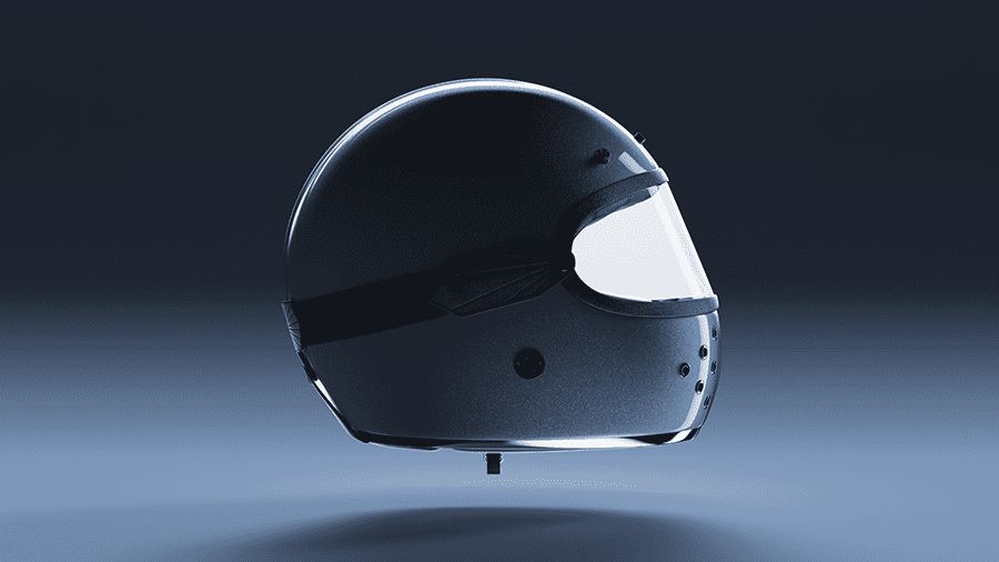 Helmet in on a blue and black gradient