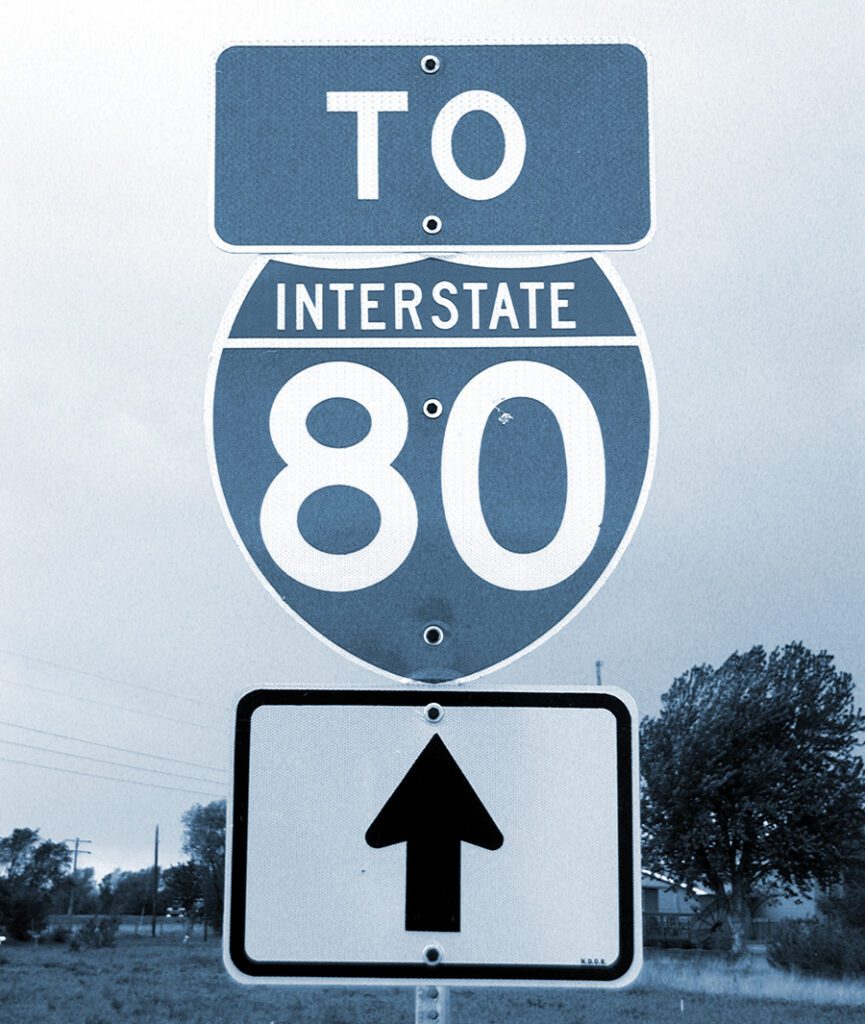 sign for I-80 in Nebraska
