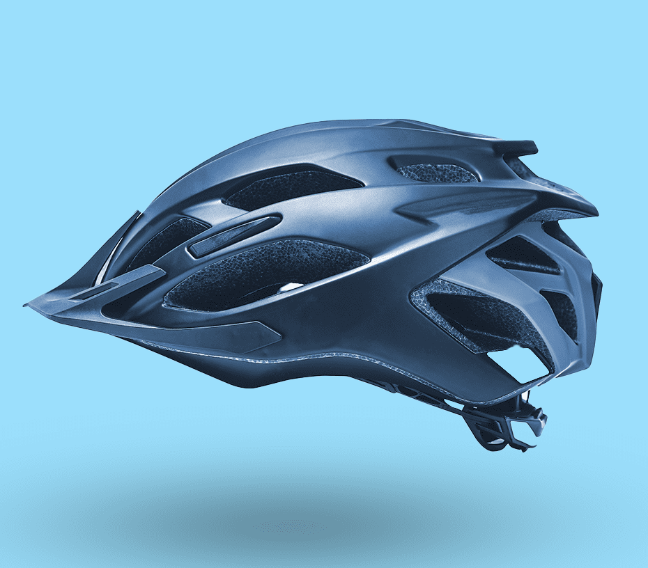 Bike helmet isolated on a blue background