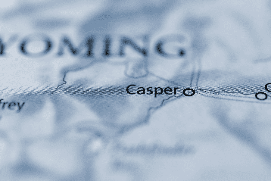 Map of the Casper area of Wyoming