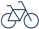 Bicycle outline on a white background