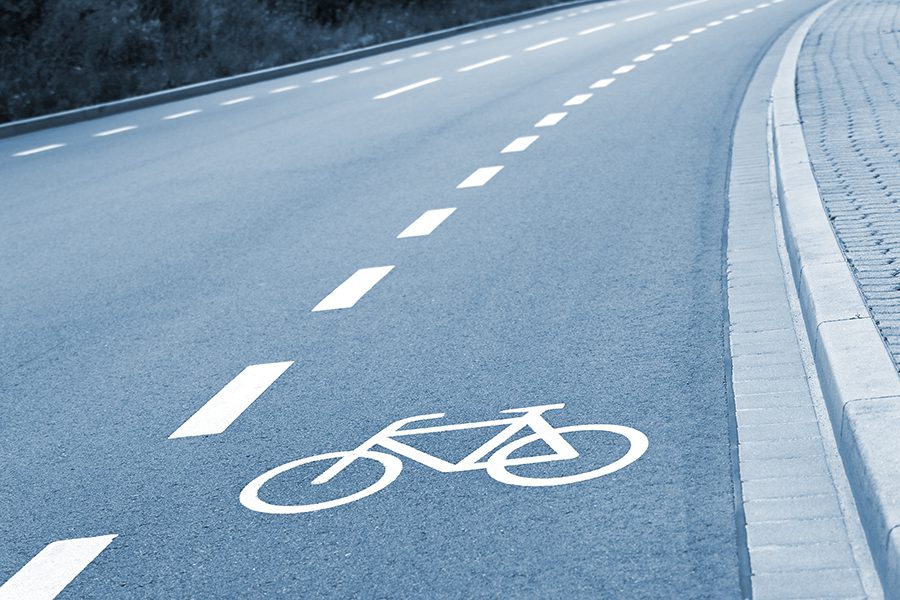 Bicycle lane on a two lane road