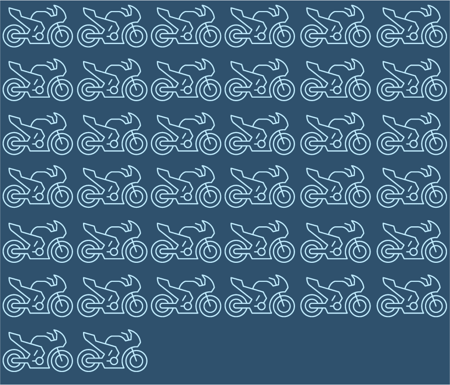 Graphic of sporty motorcycles on a blue background 