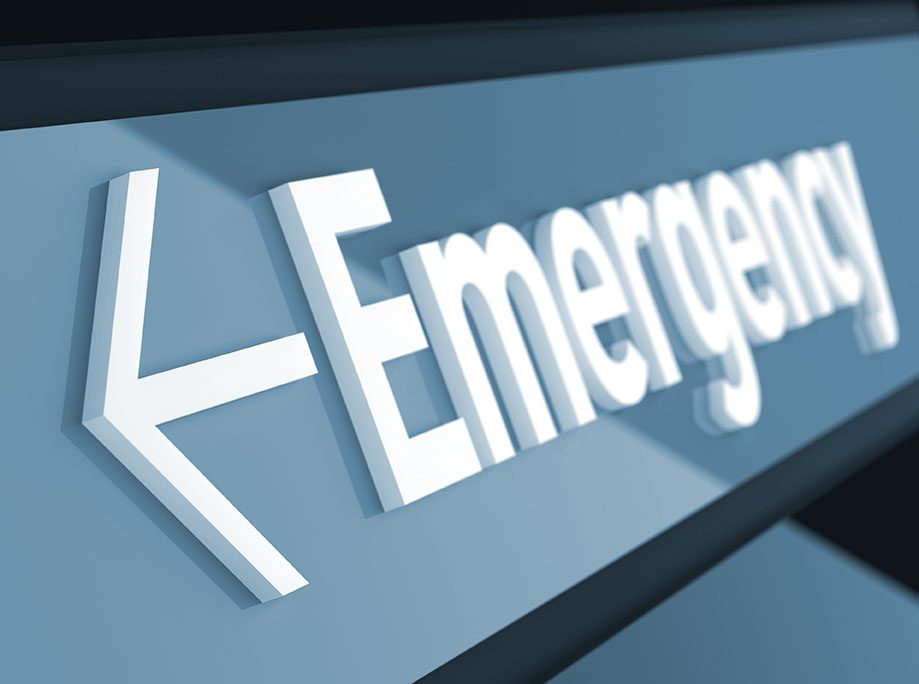 Emergency room sign