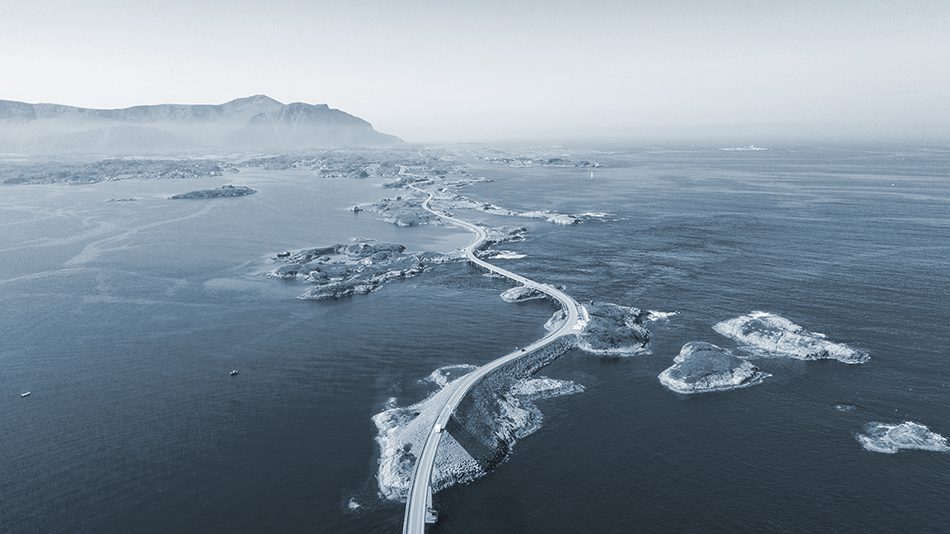 Atlantic Road in Norway. One of the world's most dangerous roads.