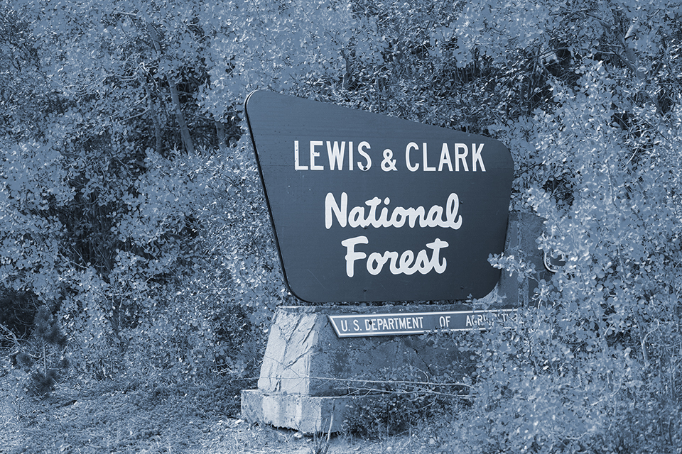 Lewis & Clark National Forest Sign 