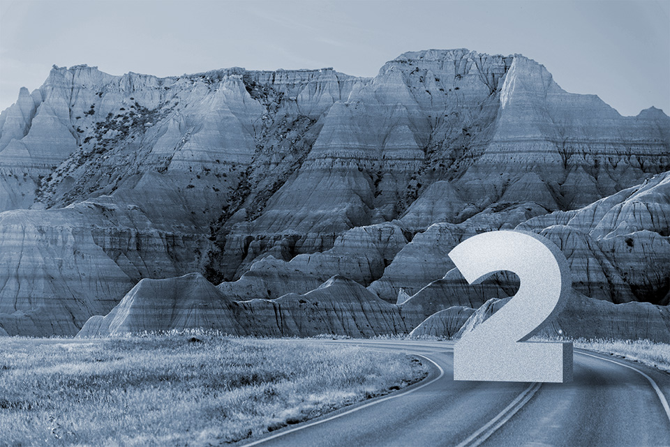 Landscape Photography of Eroded hills & mountains at Badlands National Park